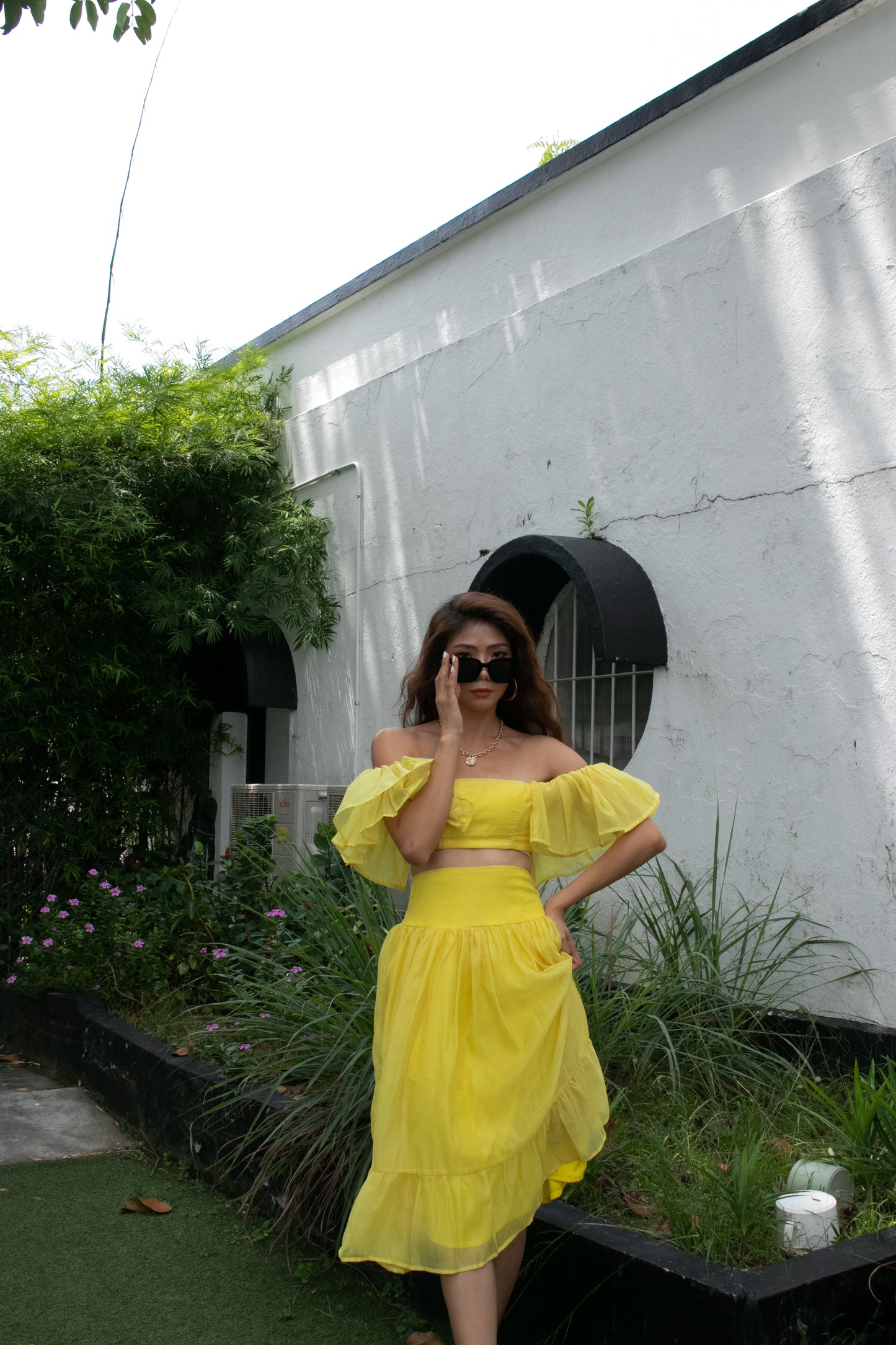 Ezann Mesh Skirt in Yellow