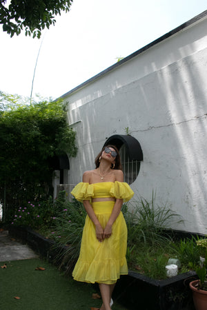 
                  
                    Load image into Gallery viewer, Ezann Mesh Skirt in Yellow
                  
                