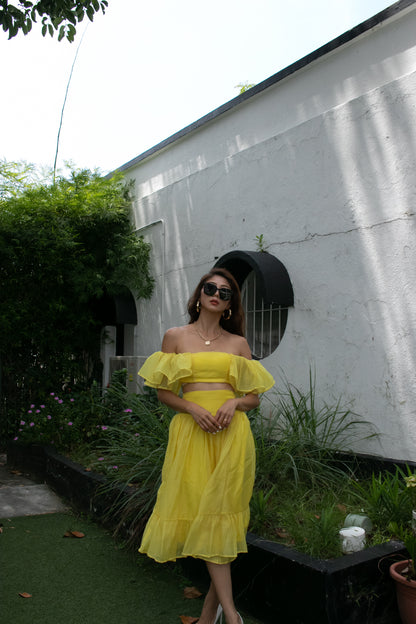 Ezann Mesh Skirt in Yellow