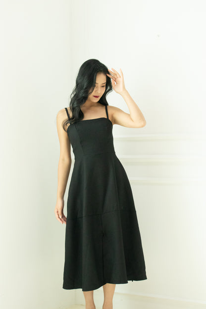 Anthea Midi Dress in Black