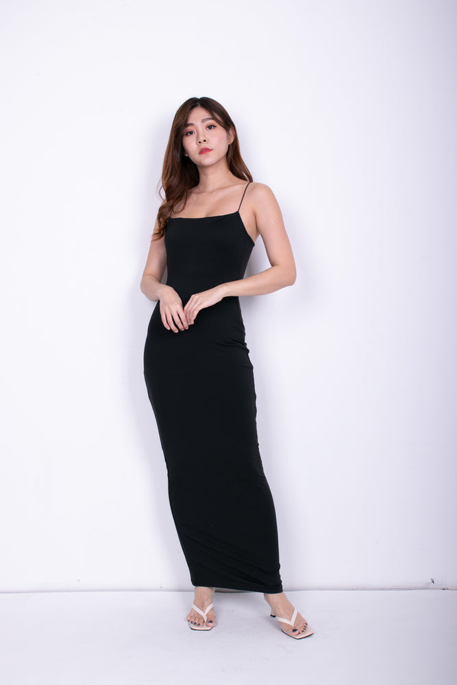 
                  
                    Load image into Gallery viewer, Arabella Basic Cami Maxi Dress in Black
                  
                