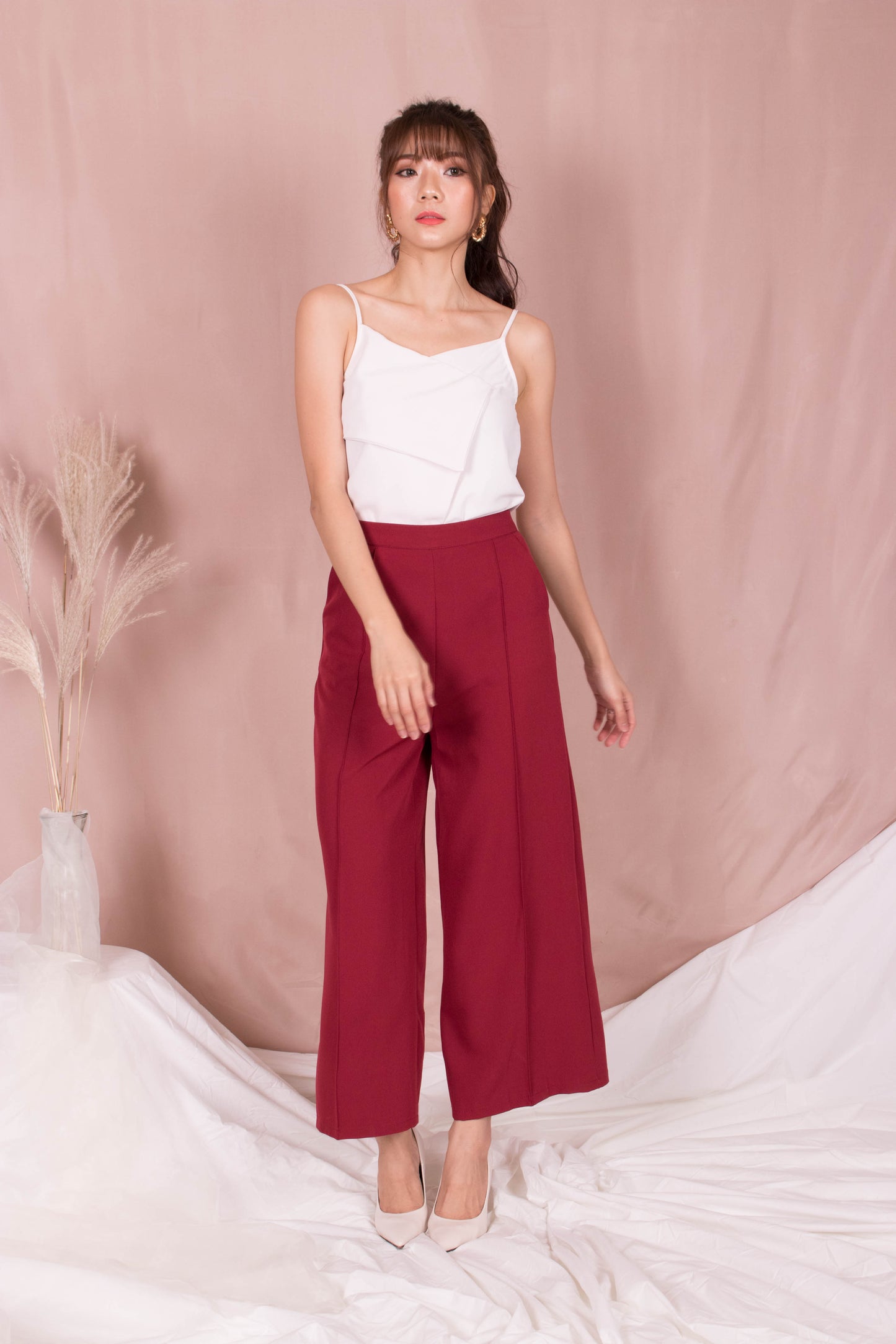 *PREMIUM* - Teslia Pants in Wine Red - Self Manufactured by LBRLABEL