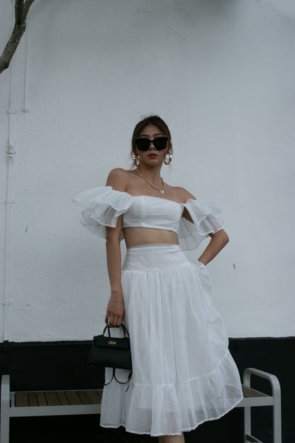 Ezann Mesh Skirt in White