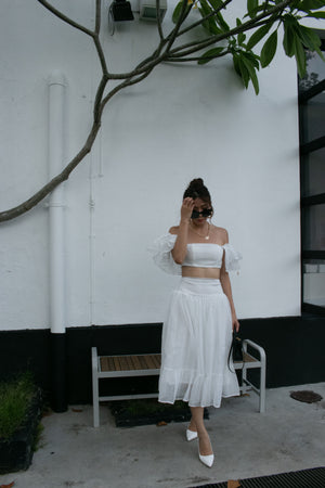 
                  
                    Load image into Gallery viewer, Ezann Mesh Skirt in White
                  
                