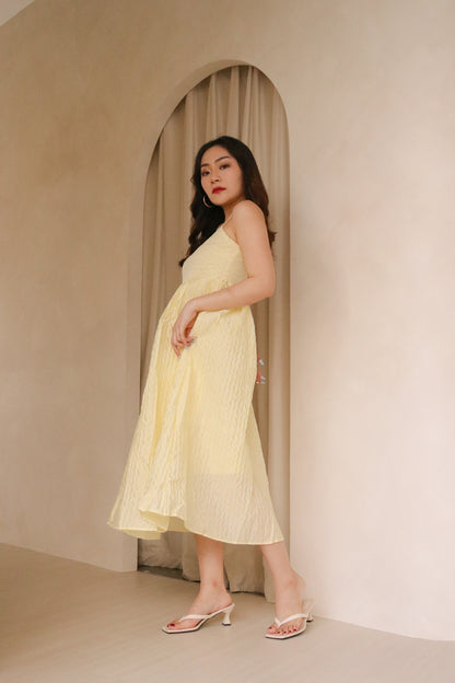Carise Textured Maxi Dress in Daffodil Yellow
