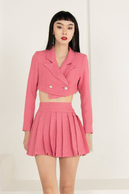 Jaelia Tweed Jacket in Pink