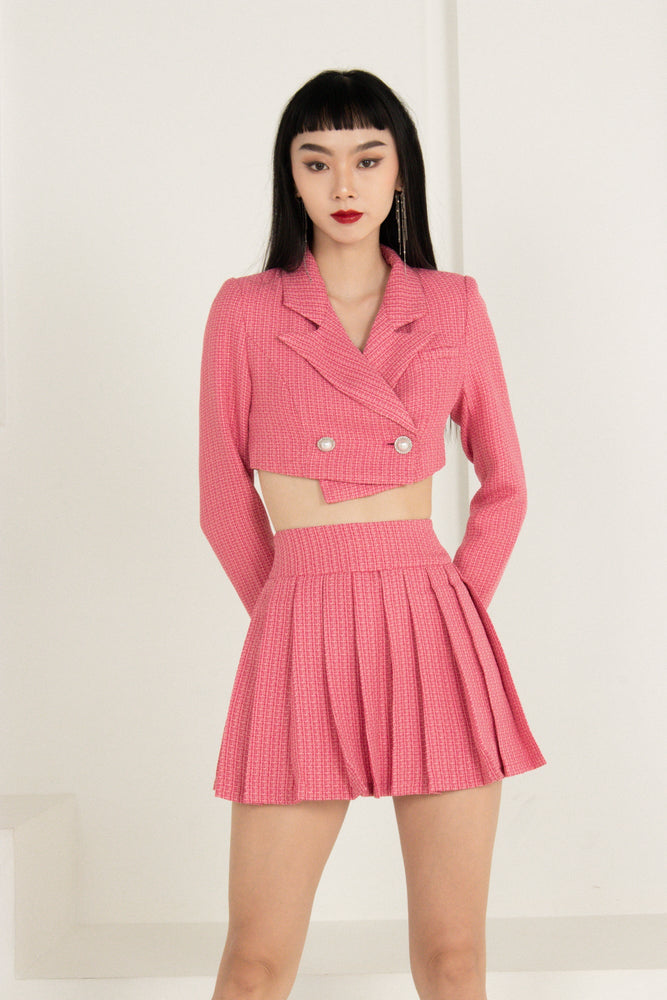 
                  
                    Load image into Gallery viewer, Jaelia Tweed Jacket in Pink
                  
                