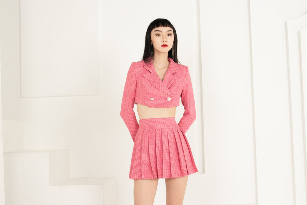 
                  
                    Load image into Gallery viewer, Jaelia Tweed Jacket in Pink
                  
                