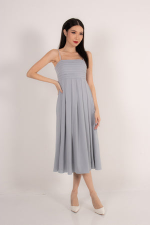 
                  
                    Load image into Gallery viewer, Euylia Pleated Midi Dress in Beau Blue
                  
                