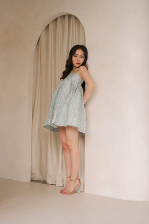 
                  
                    Load image into Gallery viewer, Niva Textured Babydoll Dress in Turquoise
                  
                