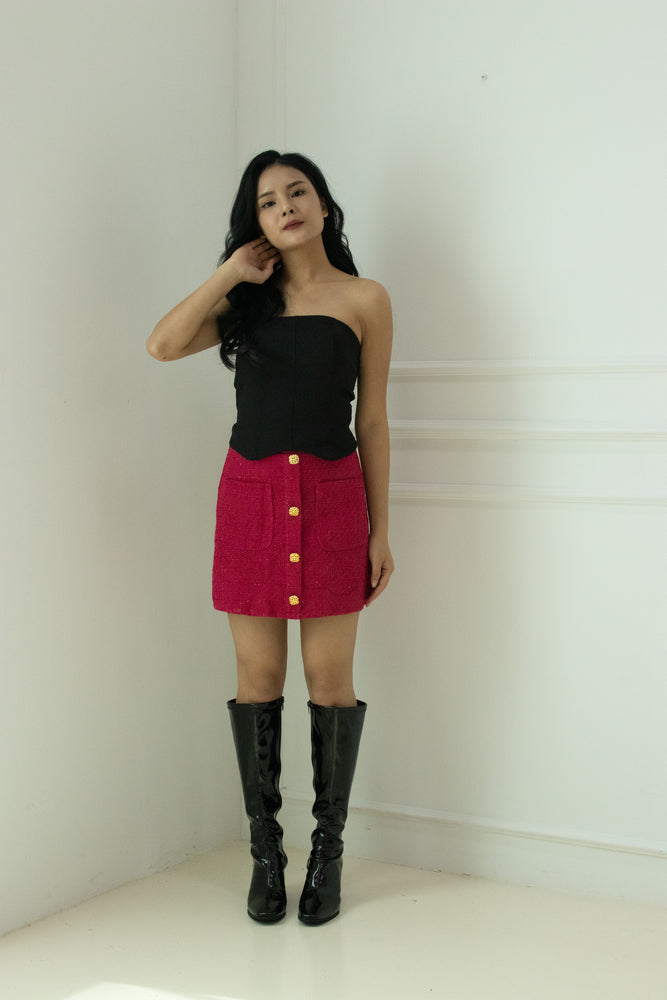 
                  
                    Load image into Gallery viewer, Suann Tweed Skirt in Hot Pink
                  
                