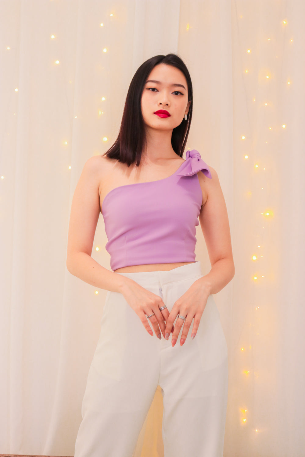 * PREMIUM * - RACHLIA 2 WAYS TOGA TOP IN LILAC * - Self Manufactured by LBRLABEL only
