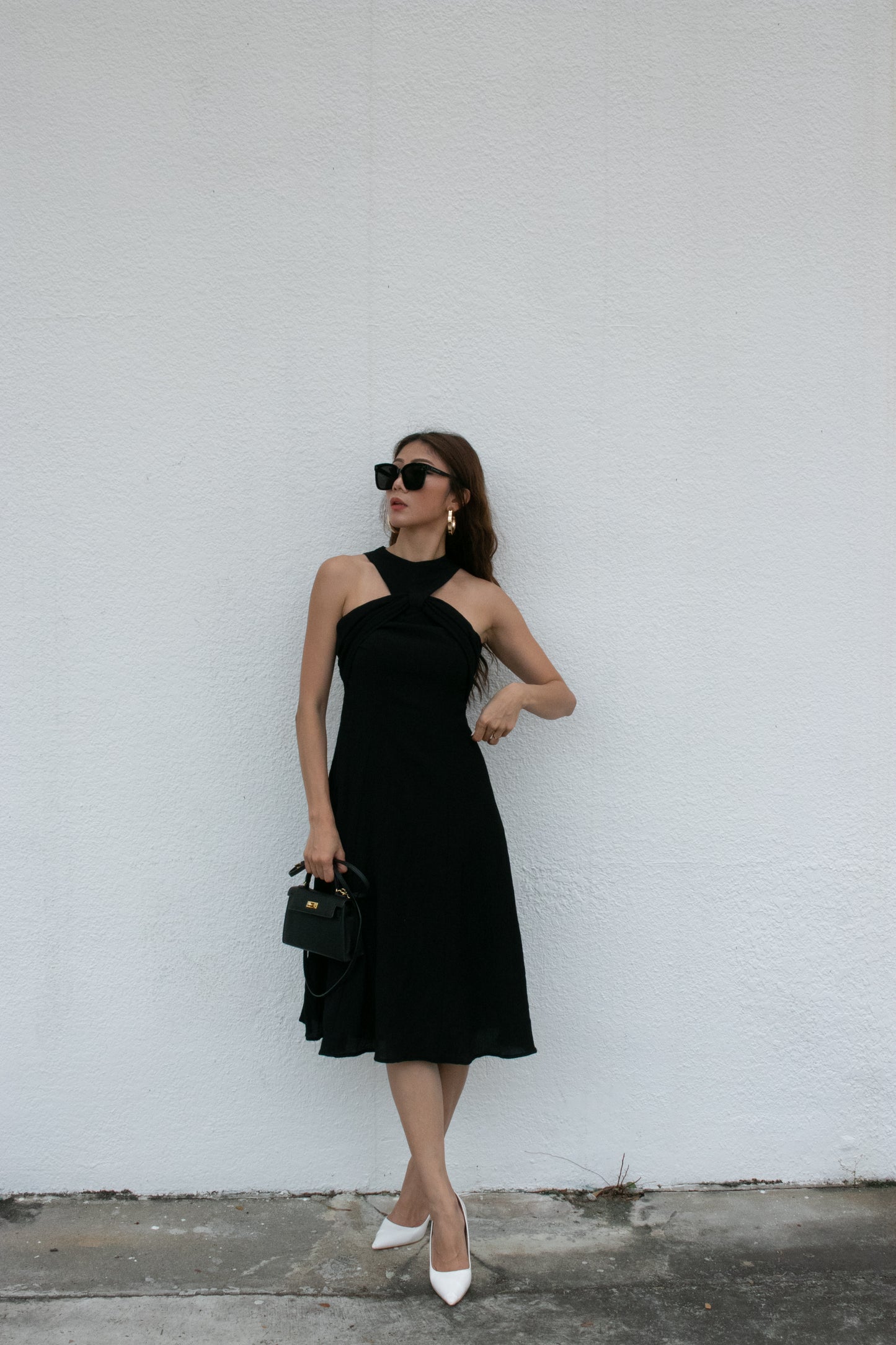 Lynnette Halter Dress in Black