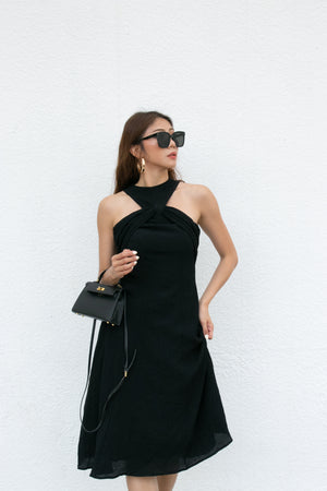 
                  
                    Load image into Gallery viewer, Lynnette Halter Dress in Black
                  
                