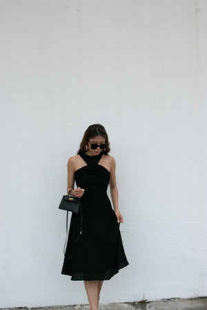 
                  
                    Load image into Gallery viewer, Lynnette Halter Dress in Black
                  
                