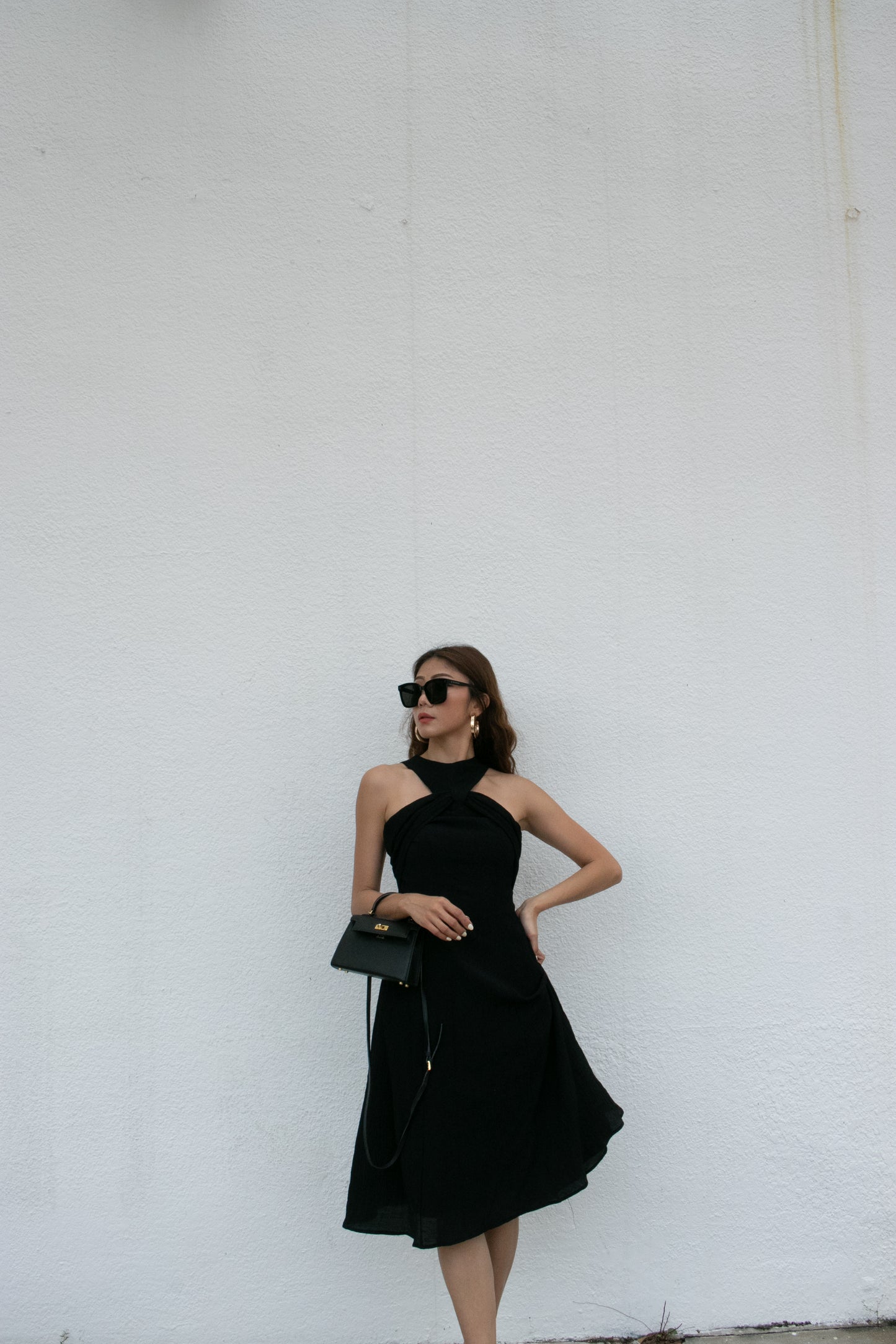 Lynnette Halter Dress in Black