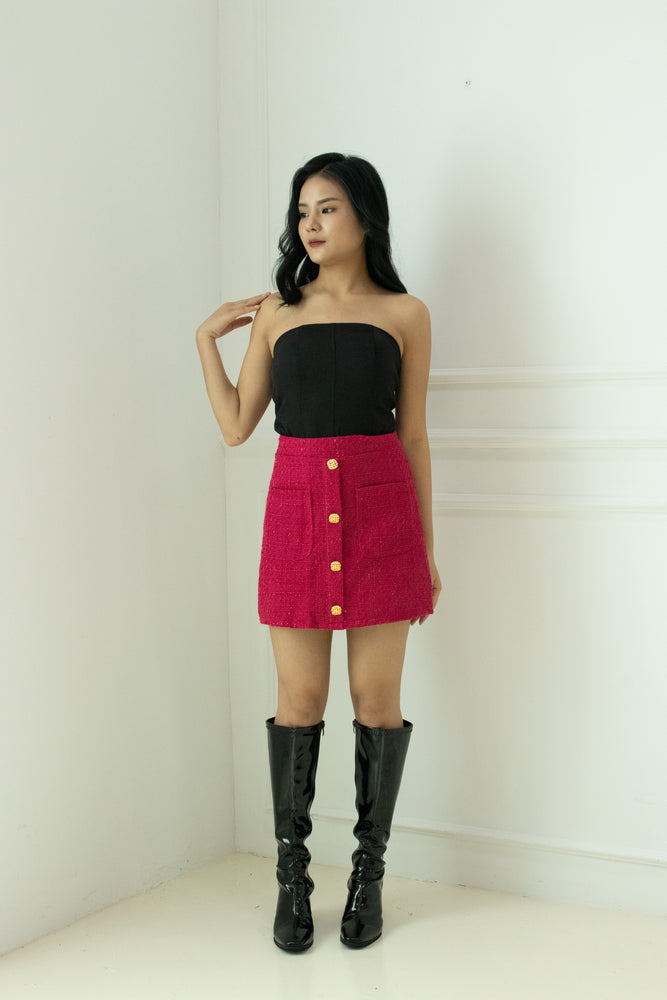 
                  
                    Load image into Gallery viewer, Suann Tweed Skirt in Hot Pink
                  
                