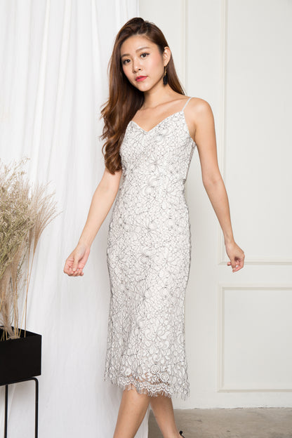 LUXE - Daisy Crochet Dress in White