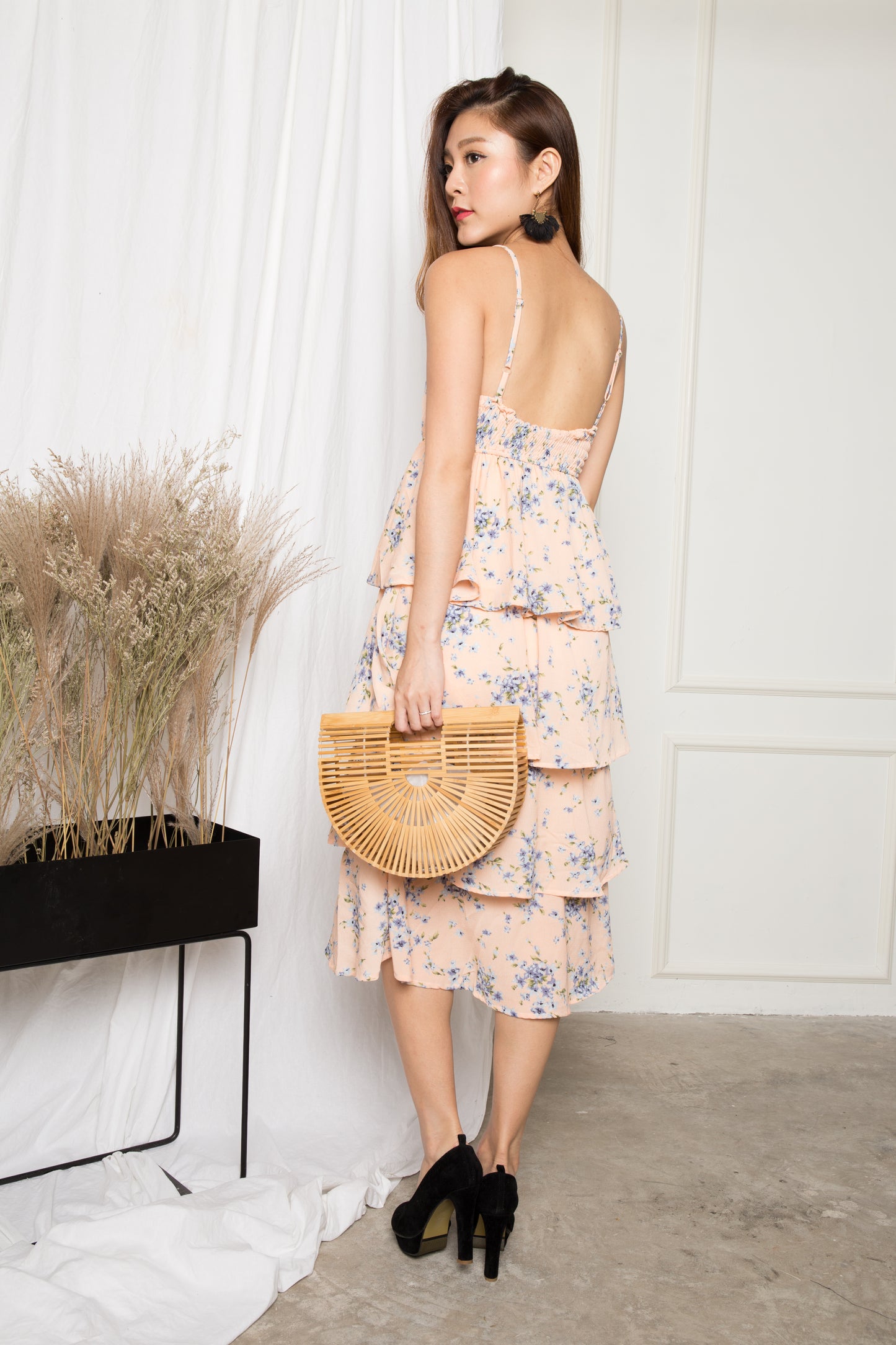 Katherine Floral Layer Dress in Pink