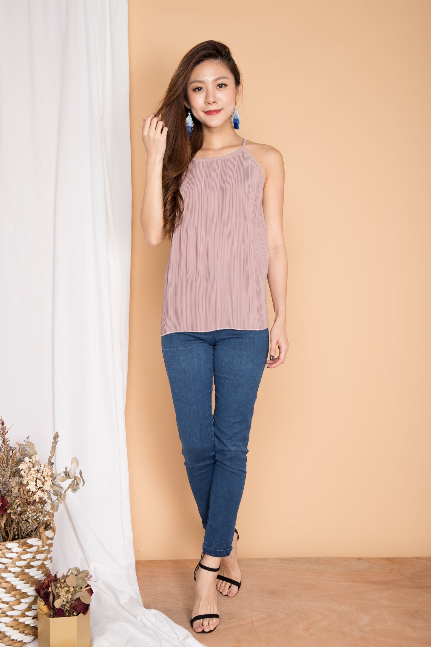 Luna Pleated Top in Pink