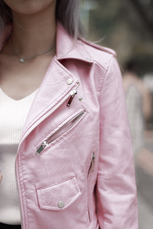 
                  
                    Load image into Gallery viewer, Juez Leather Jacket in Pink
                  
                