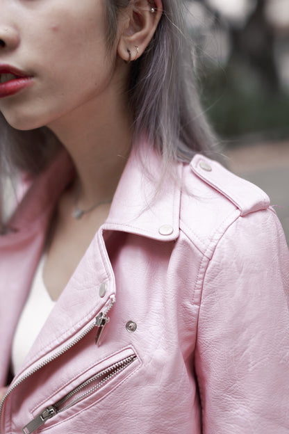 Juez Leather Jacket in Pink