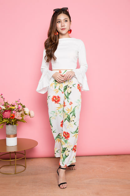 Wlenna Floral Pants in White