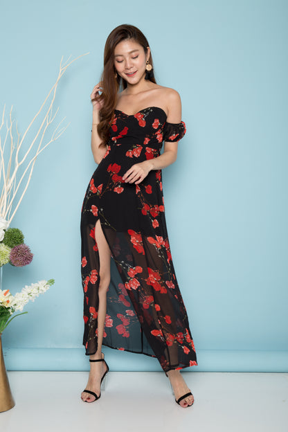 LUXE - Damaris Bustier Floral Maxi Dress