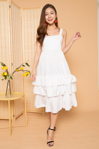 *PREMIUM* OPHELIA FLARE DRESS IN WHITE - LBRLABEL MANUFACTURED