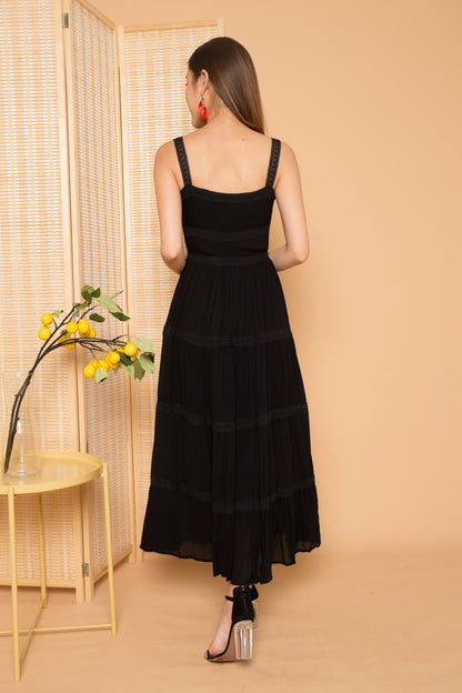 LUXE - Analia Laces Maxi Dress in Black