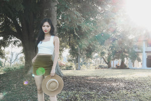 
                  
                    Load image into Gallery viewer, Larlia Structured Highwaisted Shorts in Army Green
                  
                