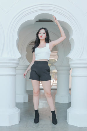 
                  
                    Load image into Gallery viewer, Larlia Structured Highwaisted Shorts in Black
                  
                