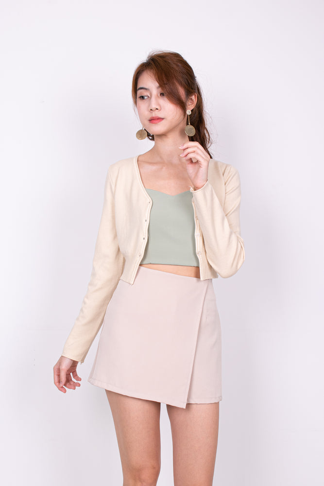 
                  
                    Load image into Gallery viewer, Charlotte Cropped Cardigan in Sand
                  
                