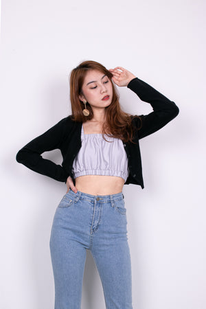 
                  
                    Load image into Gallery viewer, Charlotte Cropped Cardigan in Black
                  
                
