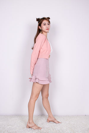 
                  
                    Load image into Gallery viewer, Charlotte Cropped Cardigan in Pastel Pink
                  
                