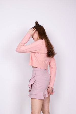 
                  
                    Load image into Gallery viewer, Charlotte Cropped Cardigan in Pastel Pink
                  
                