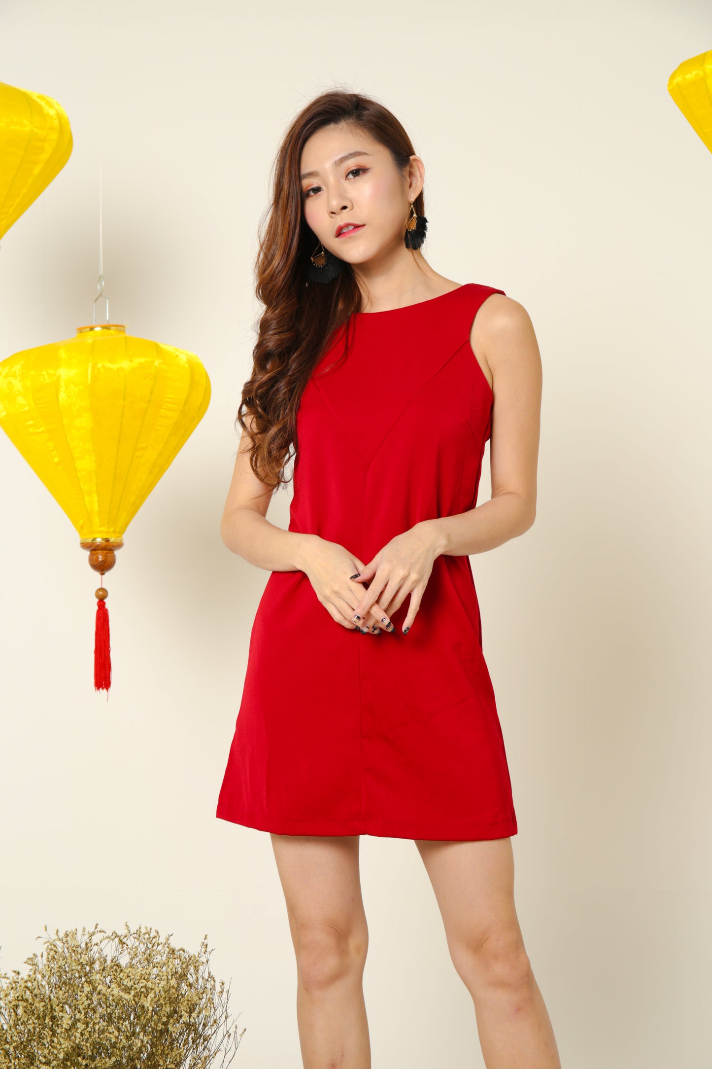 Madison Shift Dress in Red