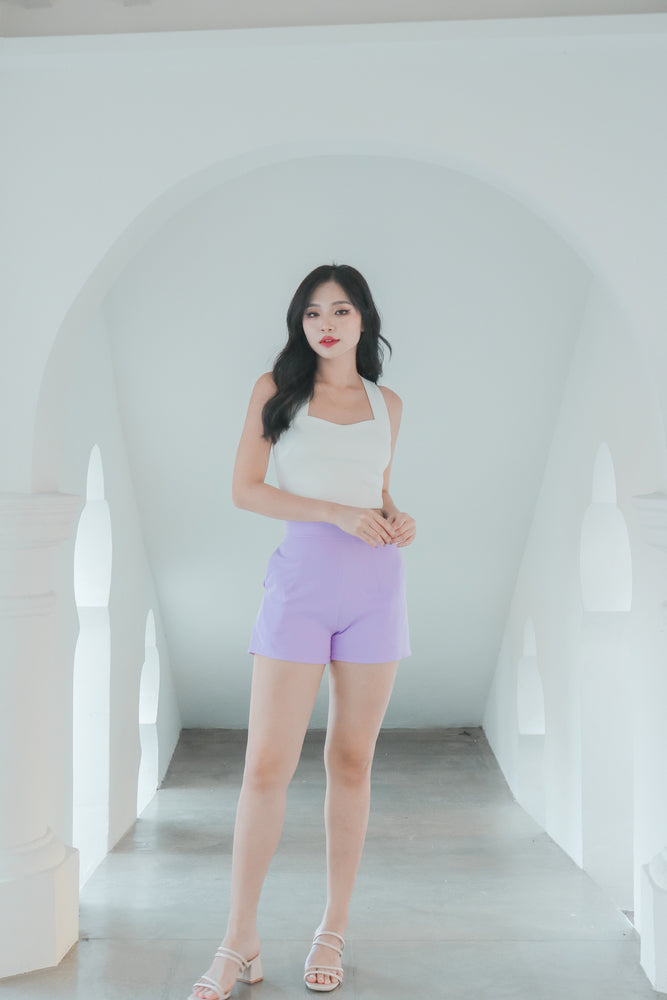 
                  
                    Load image into Gallery viewer, Larlia Structured Highwaisted Shorts in Lilac
                  
                