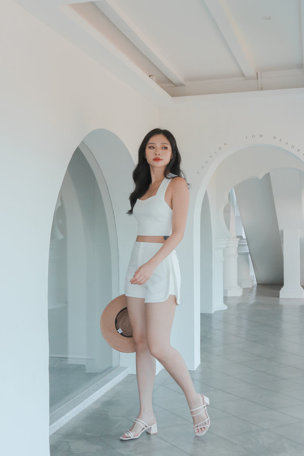 * PREMIUM * - Radlia Curved Highwaisted Shorts in White - SELF MANUFACTURED BY LBRLABEL