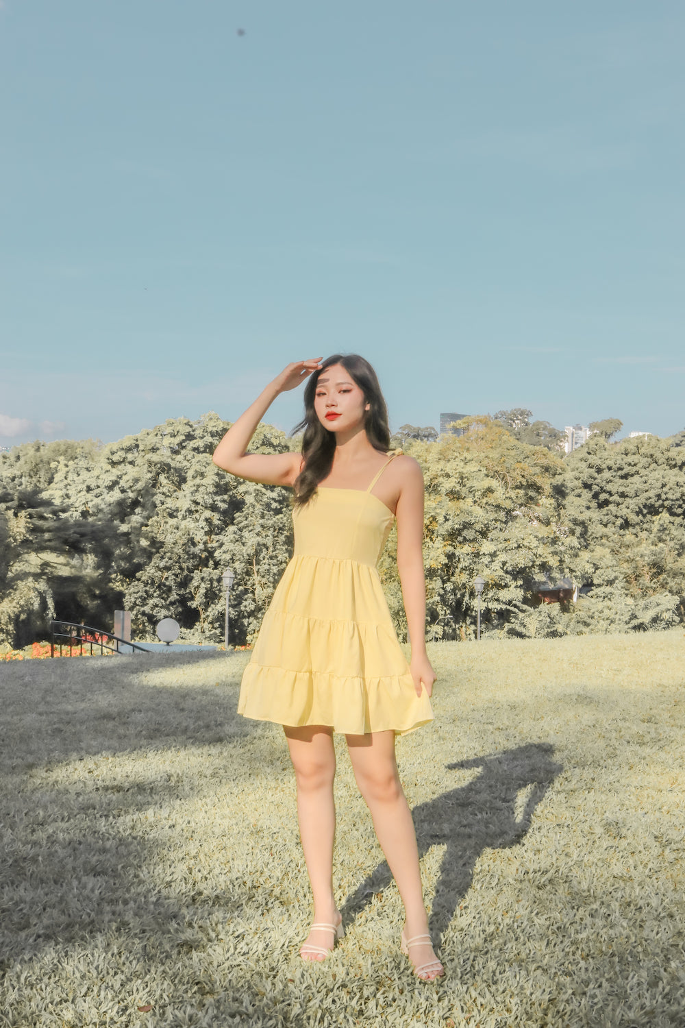 * PREMIUM * - Danilia Babydoll Tiered Dress in Pastel Yellow - SELF MANUFACTURED BY LBRLABEL